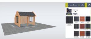 3D configurator tuinhuis-Stel het dak samen