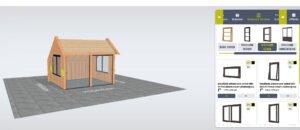 3D configurator tuinhuis-Voeg ramen en deuren toe